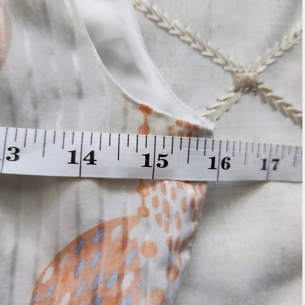 SHAKA‎ Thai Designer Cotton Silk Abstract Floral Dress Medium Sleeveless Ruffle - Picture 5 of 8